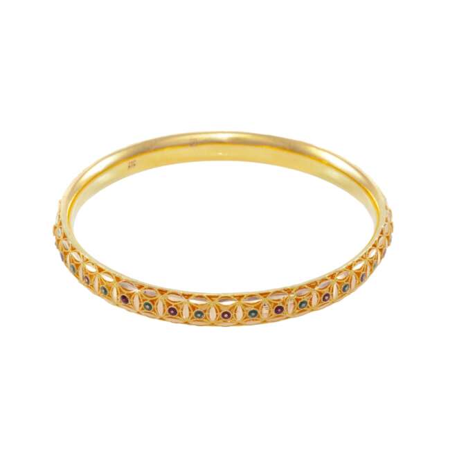 Al Sulaiman Jewellers 21K Gold Bangle with Mina Colour