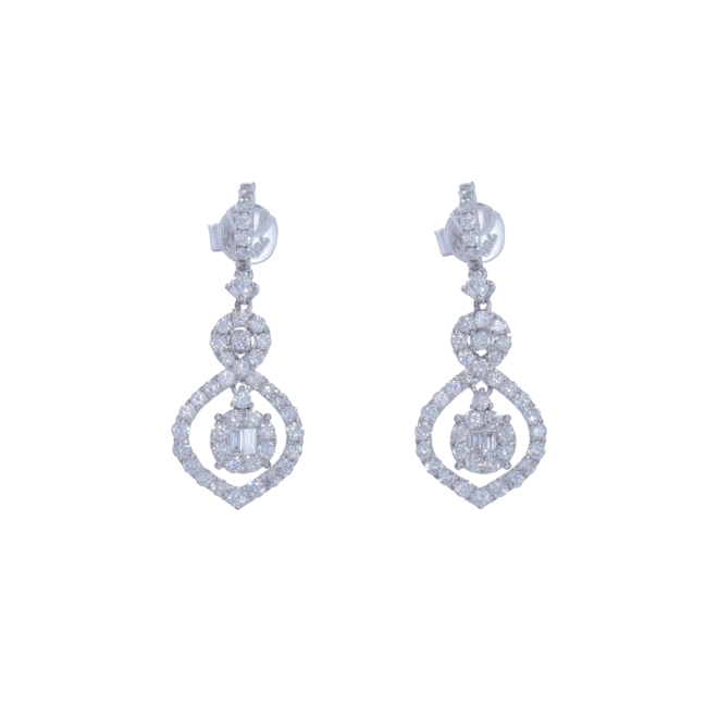 Al Sulaiman Jewellers 18K White Diamond Earrings