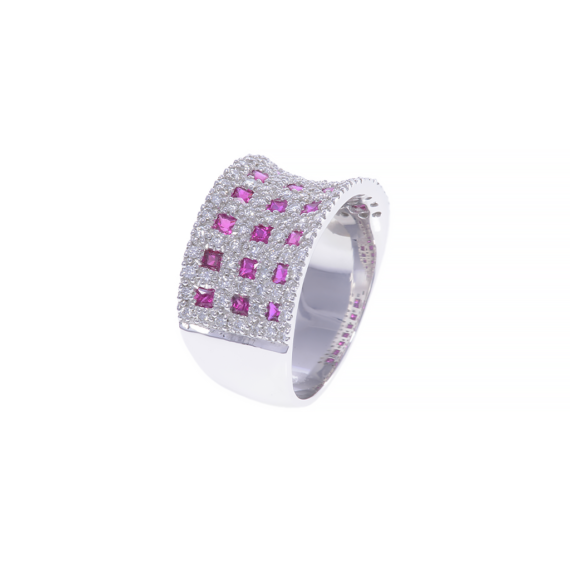 Al Sulaiman Jewellers 18K Syn Ruby Diamond Ring