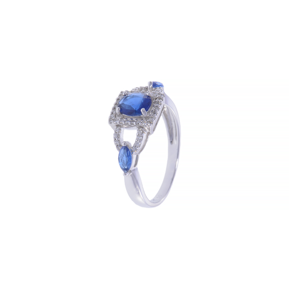 Al Sulaiman Jewellers 18K Syn Sapphire Diamond Ring