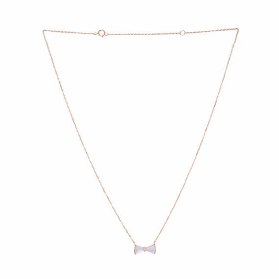 Al Sulaiman Jewellers 18k Diamond Ribbon Pendant Necklace