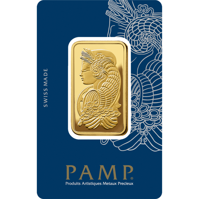 1oz 999.9 Lady Fortuna Pamp Gold Minted Bar